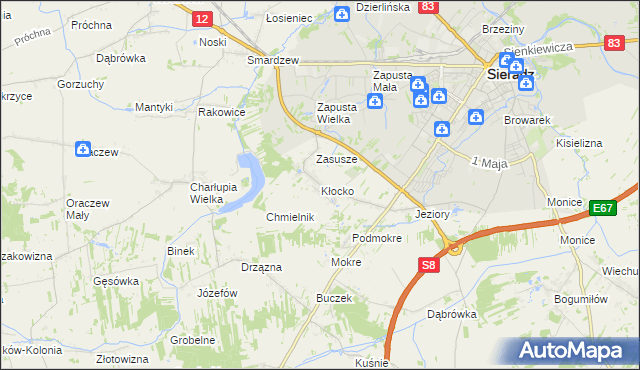 mapa Kłocko, Kłocko na mapie Targeo