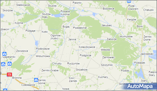 mapa Kołaczkowice gmina Busko-Zdrój, Kołaczkowice gmina Busko-Zdrój na mapie Targeo