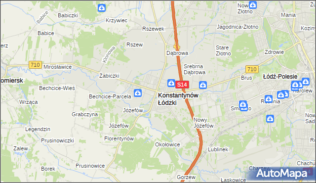 mapa Konstantynów Łódzki, Konstantynów Łódzki na mapie Targeo