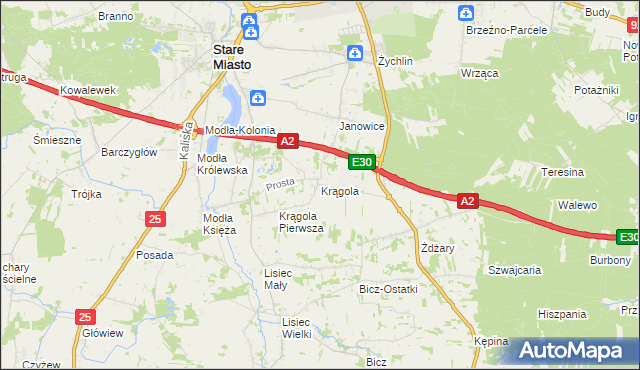 mapa Krągola, Krągola na mapie Targeo
