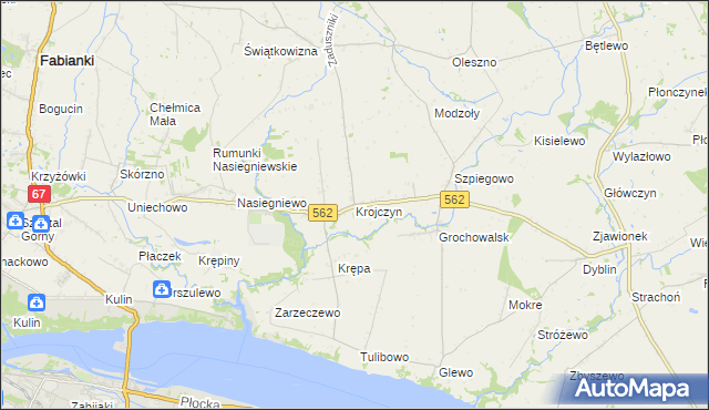 mapa Krojczyn, Krojczyn na mapie Targeo