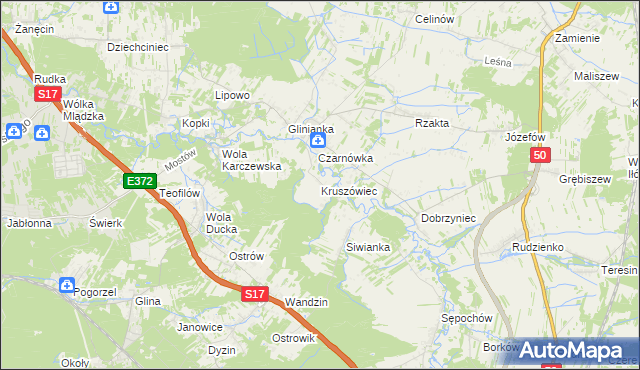 mapa Kruszówiec, Kruszówiec na mapie Targeo