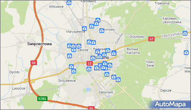 mapa Leszno, Leszno na mapie Targeo