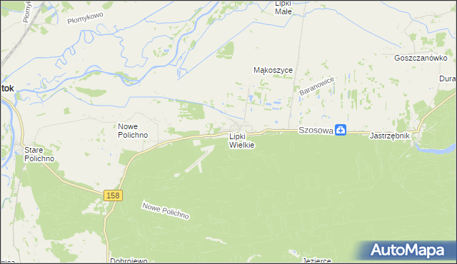 mapa Lipki Wielkie, Lipki Wielkie na mapie Targeo