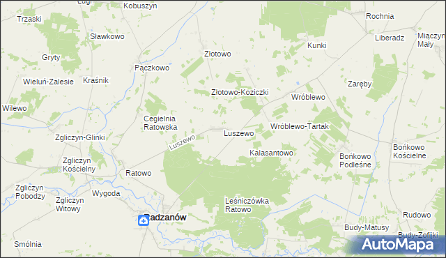 mapa Luszewo gmina Radzanów, Luszewo gmina Radzanów na mapie Targeo
