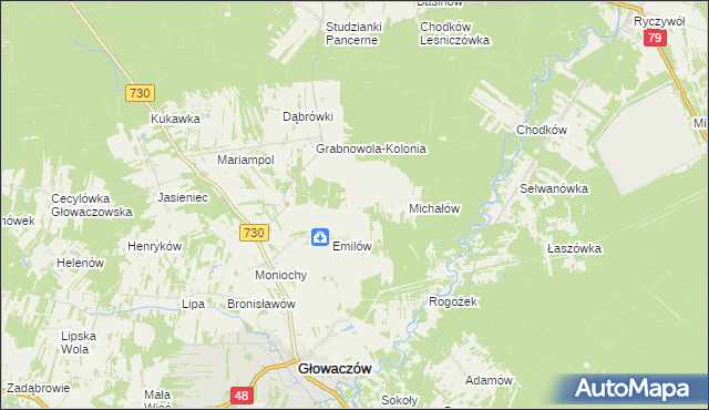 mapa Michałówek gmina Głowaczów, Michałówek gmina Głowaczów na mapie Targeo