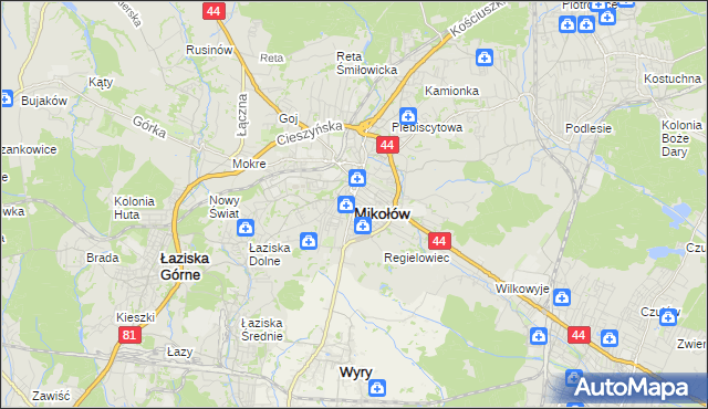 mapa Mikołów, Mikołów na mapie Targeo