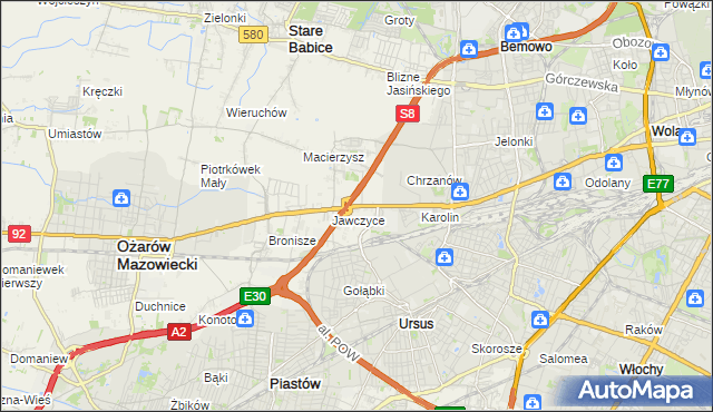 mapa Mory gmina Ożarów Mazowiecki, Mory gmina Ożarów Mazowiecki na mapie Targeo