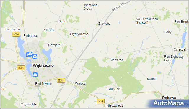 mapa Myśliwiec, Myśliwiec na mapie Targeo