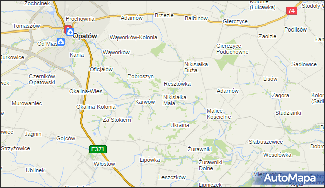 mapa Nikisiałka Mała, Nikisiałka Mała na mapie Targeo