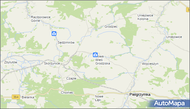 mapa Nowa Wieś Grodziska, Nowa Wieś Grodziska na mapie Targeo