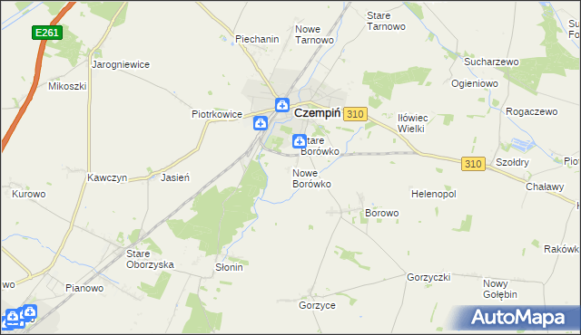 mapa Nowe Borówko, Nowe Borówko na mapie Targeo