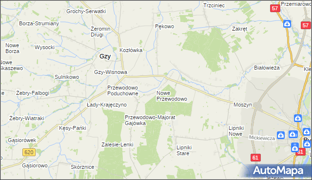 mapa Nowe Przewodowo, Nowe Przewodowo na mapie Targeo