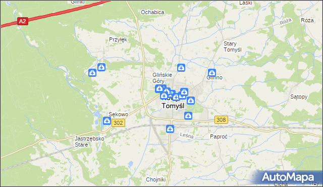 mapa Nowy Tomyśl, Nowy Tomyśl na mapie Targeo