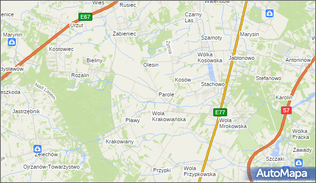 mapa Parole, Parole na mapie Targeo