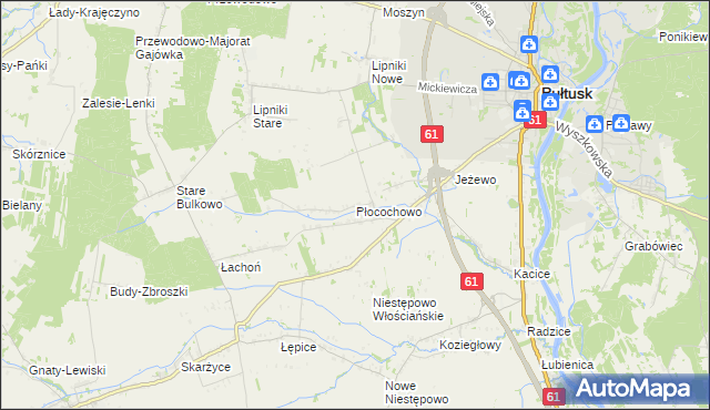 mapa Płocochowo, Płocochowo na mapie Targeo