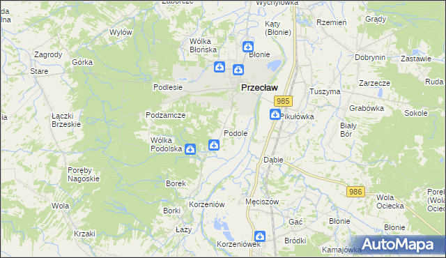 mapa Podole gmina Przecław, Podole gmina Przecław na mapie Targeo