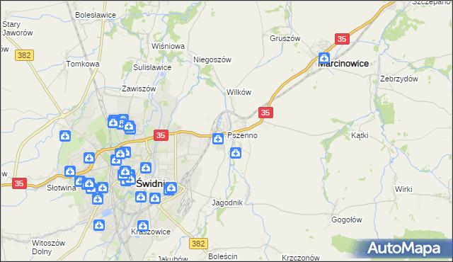 mapa Pszenno, Pszenno na mapie Targeo
