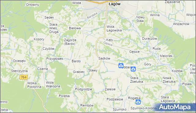 mapa Sadków gmina Łagów, Sadków gmina Łagów na mapie Targeo