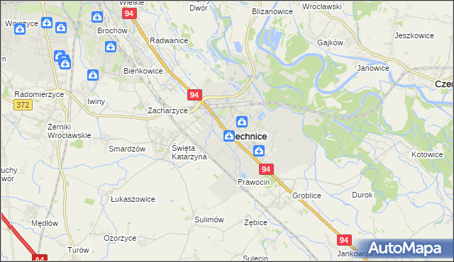 mapa Siechnice, Siechnice na mapie Targeo