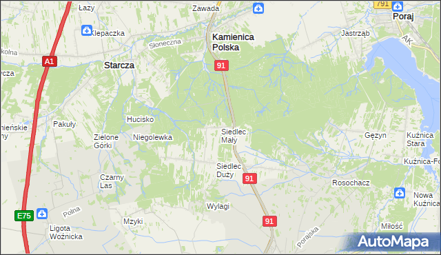 mapa Siedlec Mały, Siedlec Mały na mapie Targeo