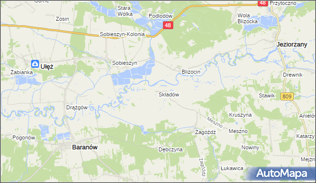 mapa Składów, Składów na mapie Targeo