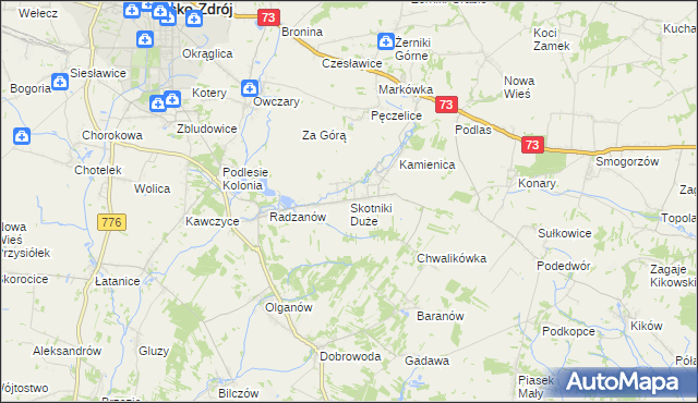 mapa Skotniki Duże, Skotniki Duże na mapie Targeo