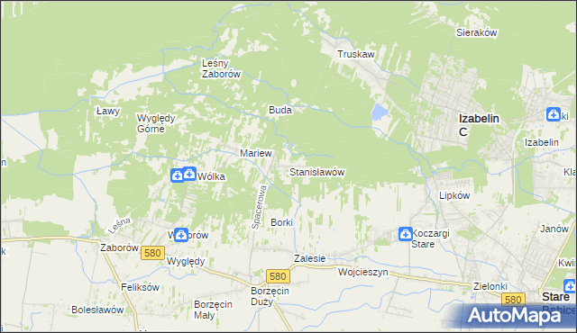 mapa Stanisławów gmina Stare Babice, Stanisławów gmina Stare Babice na mapie Targeo