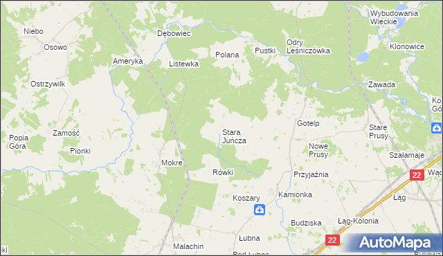 mapa Stara Juńcza, Stara Juńcza na mapie Targeo