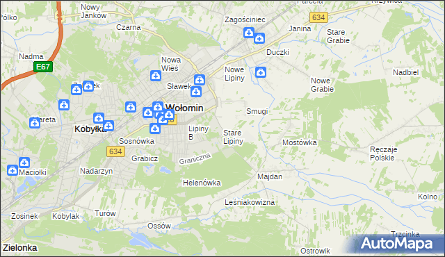 mapa Stare Lipiny, Stare Lipiny na mapie Targeo