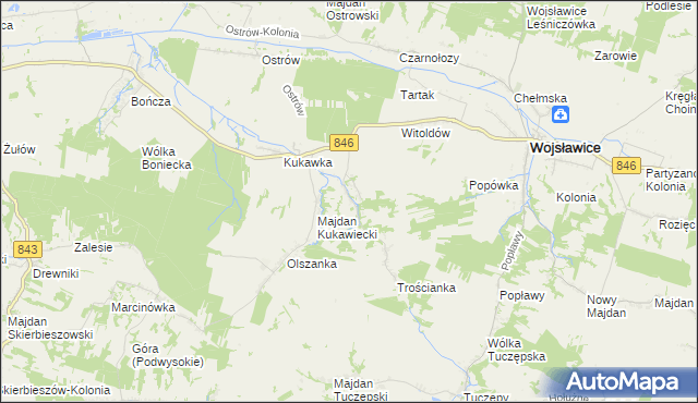 mapa Stary Majdan gmina Wojsławice, Stary Majdan gmina Wojsławice na mapie Targeo