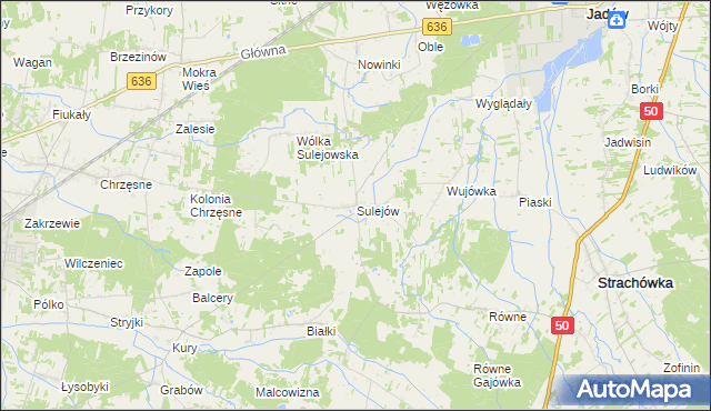 mapa Sulejów gmina Jadów, Sulejów gmina Jadów na mapie Targeo