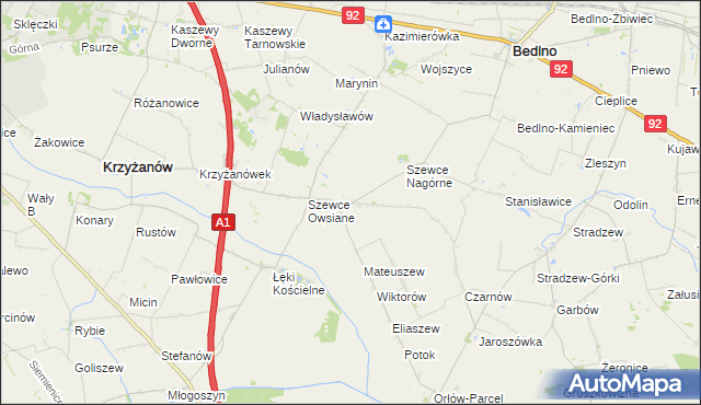 mapa Szewce Nadolne, Szewce Nadolne na mapie Targeo