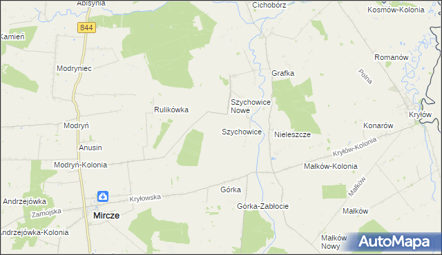 mapa Szychowice, Szychowice na mapie Targeo