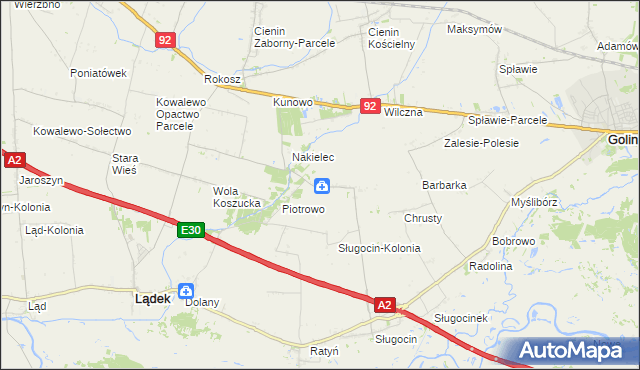 mapa Wacławów gmina Lądek, Wacławów gmina Lądek na mapie Targeo