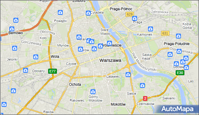 mapa Warszawy, Warszawa na mapie Targeo