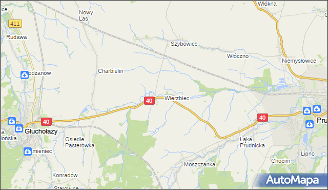 mapa Wierzbiec, Wierzbiec na mapie Targeo