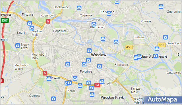 mapa Wrocławia, Wrocław na mapie Targeo