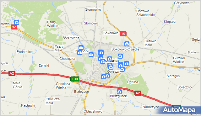 mapa Wrześni, Września na mapie Targeo
