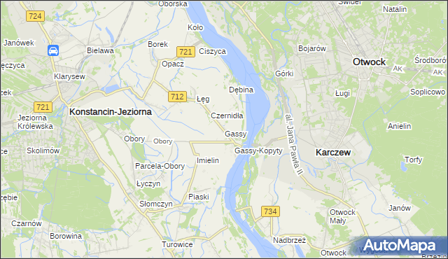 mapa Gassy, Gassy na mapie Targeo