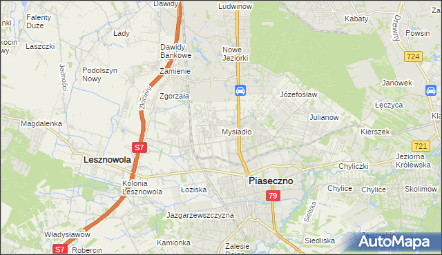 mapa Mysiadło, Mysiadło na mapie Targeo