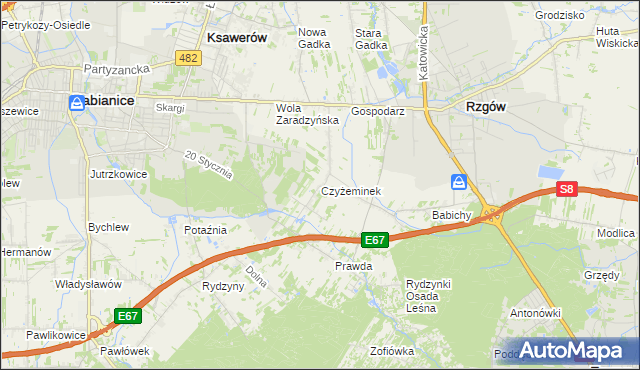 mapa Czyżeminek, Czyżeminek na mapie Targeo
