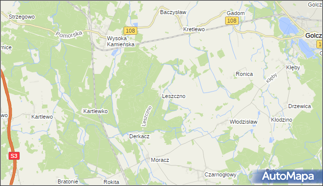 mapa Leszczno, Leszczno na mapie Targeo