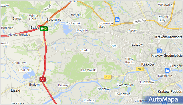 mapa Wola Justowska, Wola Justowska na mapie Targeo
