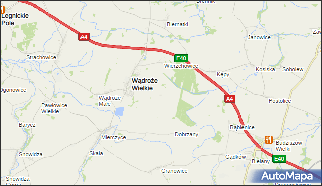 mapa Augustów gmina Wądroże Wielkie, Augustów gmina Wądroże Wielkie na mapie Targeo