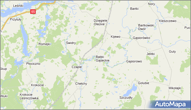 mapa Babki Gąseckie, Babki Gąseckie na mapie Targeo