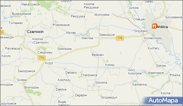 mapa Będziaki, Będziaki na mapie Targeo