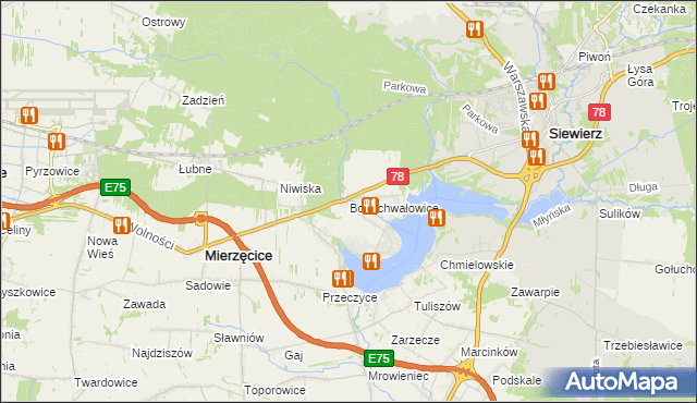mapa Boguchwałowice, Boguchwałowice na mapie Targeo