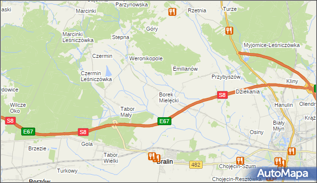 mapa Borek Mielęcki, Borek Mielęcki na mapie Targeo