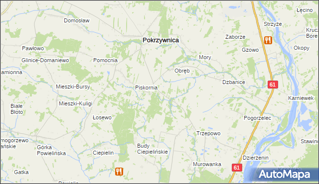mapa Budy Obrębskie, Budy Obrębskie na mapie Targeo